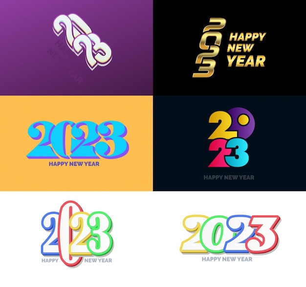 Happy New Year 2023 Logo and Number Design Templates – Free Download