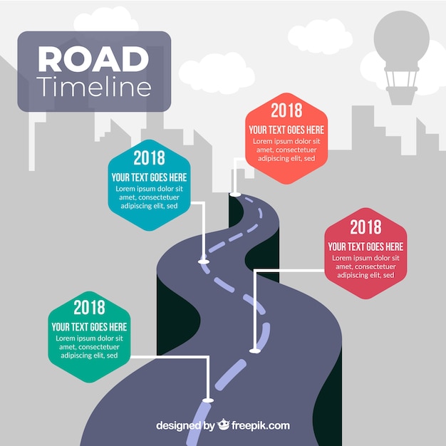 Road Infographic Timeline Concept – Free Download