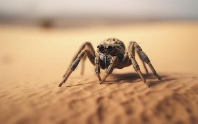 A Close-Up Spider on a Desert Background – Free Download