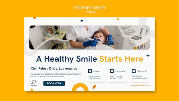 Flat Design Medical Care YouTube Cover Template – Free Download