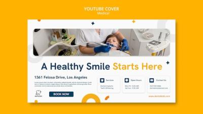 Flat Design Medical Care YouTube Cover Template – Free Download