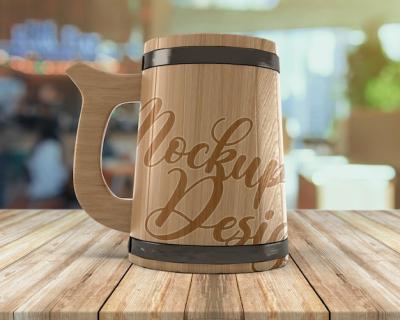 Wooden Coffee and Beer Mug Mockup Template – Free Download