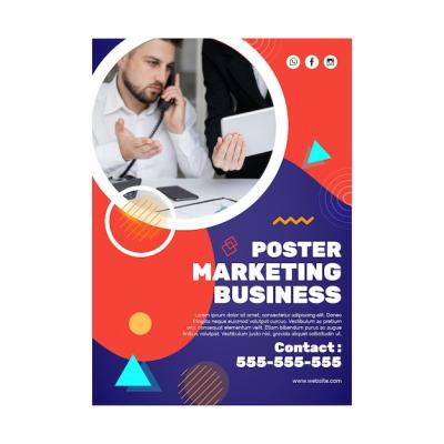 Marketing Business Poster Template for Download – Free Stock Photo