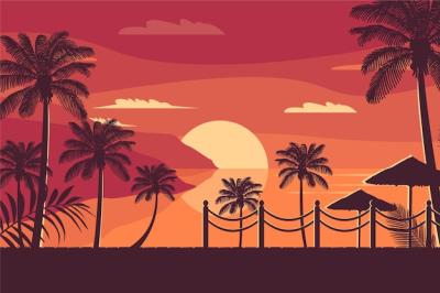 Colorful Palm Silhouettes Wallpaper – Free Download Stock Photo