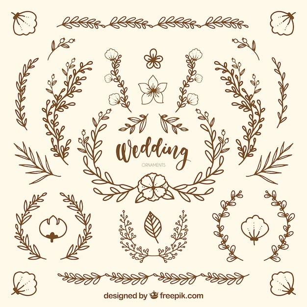 Hand Drawn Wedding Ornaments – Free to Download Stunning Vector Templates