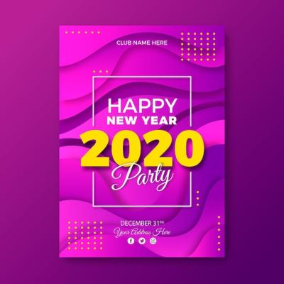 New Year 2021 Party Poster Template – Free Download