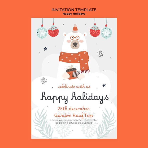 Happy Holidays Invitation Template – Free Download