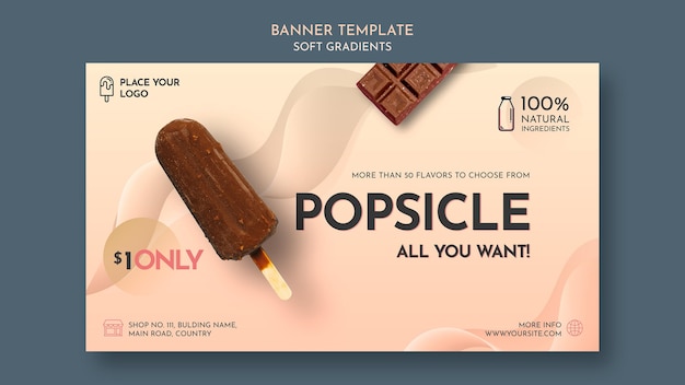 Soft Gradient Ice Cream Banner Template – Free Download