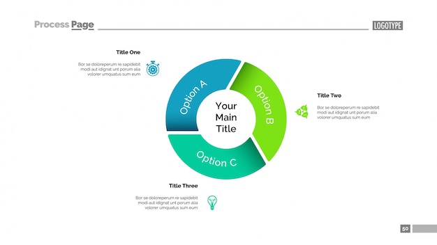 Three Options Pie Chart Template – Free Download