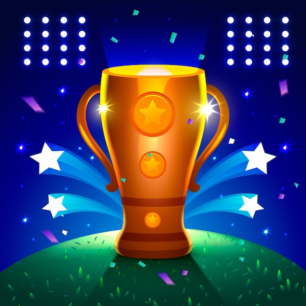 Realistic Football Champion Cup Illustration – Free Download