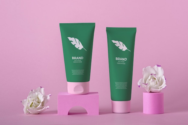 Skincare Product Display Tube Mockup PSD Template – Free Download