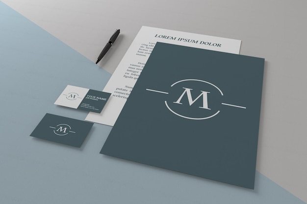 White Stationery Mockup Template for Branding Design – Free Download