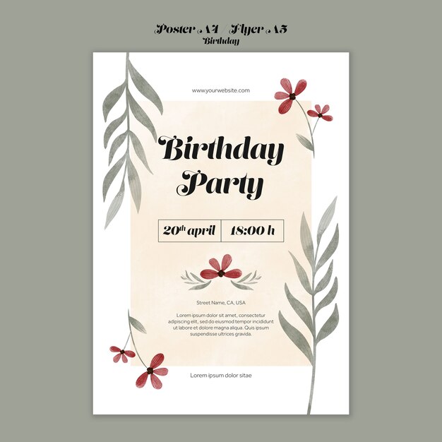 Birthday Celebration Poster Template – Free Download