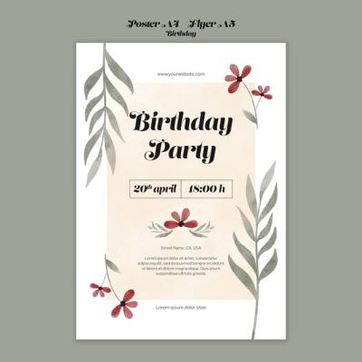 Birthday Celebration Poster Template – Free Download