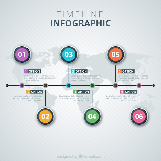 Timeline Infographic on a Map – Free Download