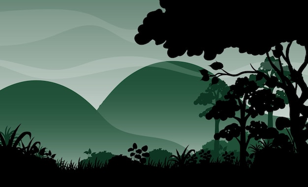 Silhouette Shadow of Forest Scene – Free Download