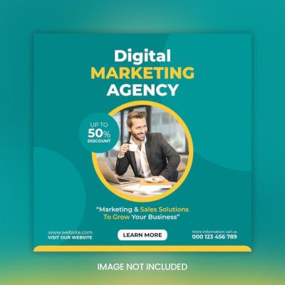 Digital Marketing Social Media Post and Corporate Web Banner Template – Free Download