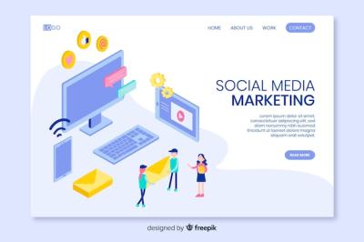 Isometric Marketing Landing Page Template – Free Download