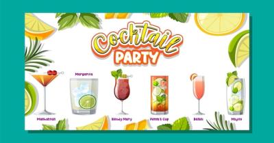 Cocktail Party Menu Banner – Download Free Stock Photo