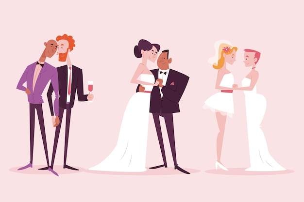 Wedding Couples Vector Templates – Free Download