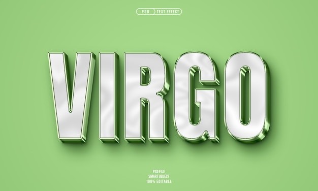 3D Editable Text Effect for Virgo – Free Download