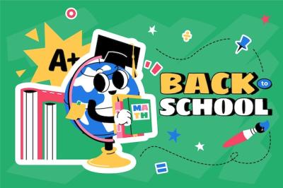 Flat Backgrounds Perfect for Back to School Season – Free Download