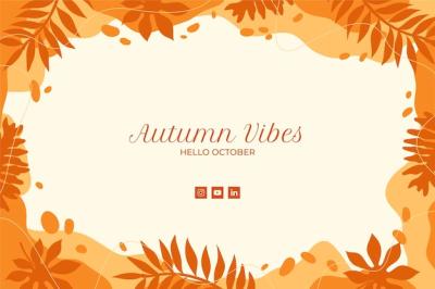 Flat Autumn Leaves Background – Free Download