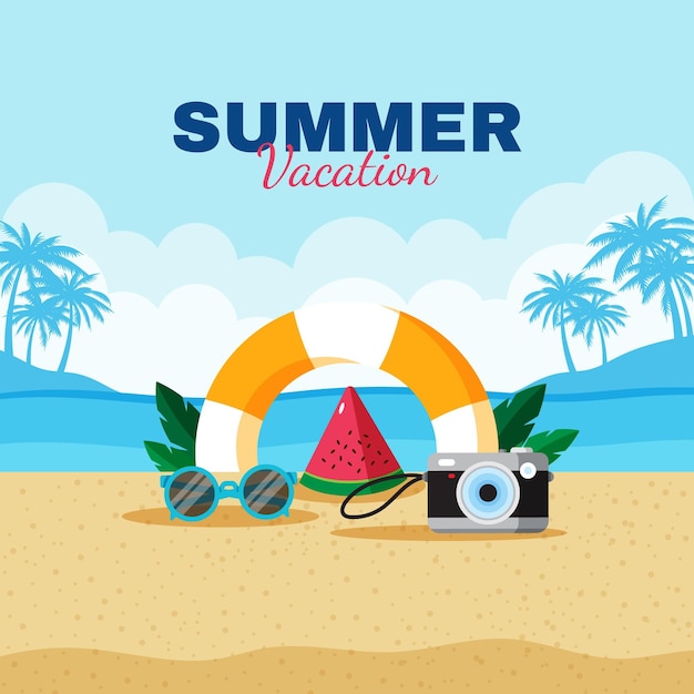 Flat Summer Illustration – Free Download, Free Stock Photo