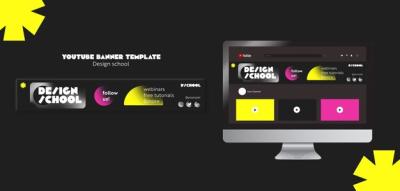 Graphic Design School and Classes YouTube Banner Template – Free Download