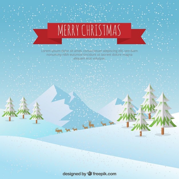 Winter Landscape Christmas Card – Download Free Stock Photo