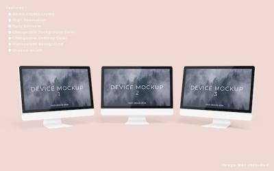 Three Minimalist PC Desktop Screen Mockups – Free Download