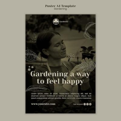 Gardening Poster Template Design – Free to Download