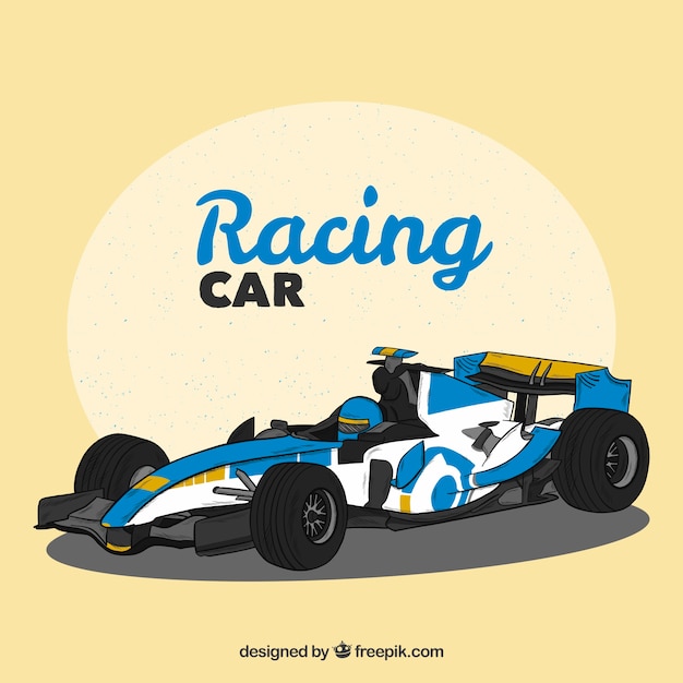 Hand Drawn Formula 1 Racing Car – Free Download