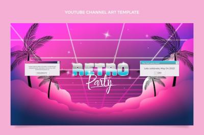 Gradient Retro Vaporwave Disco Party YouTube Channel Art – Free Stock Photo, Download for Free