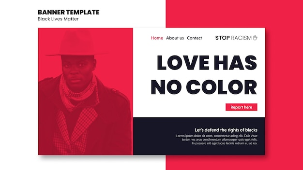 Horizontal Banner Design Addressing Racism and Violence – Free Download