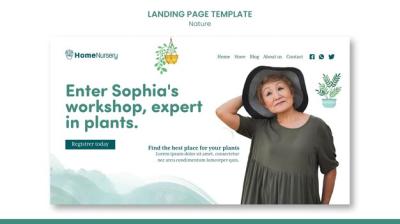 Landing Page Template for Houseplant Care Featuring a Woman – Free Download