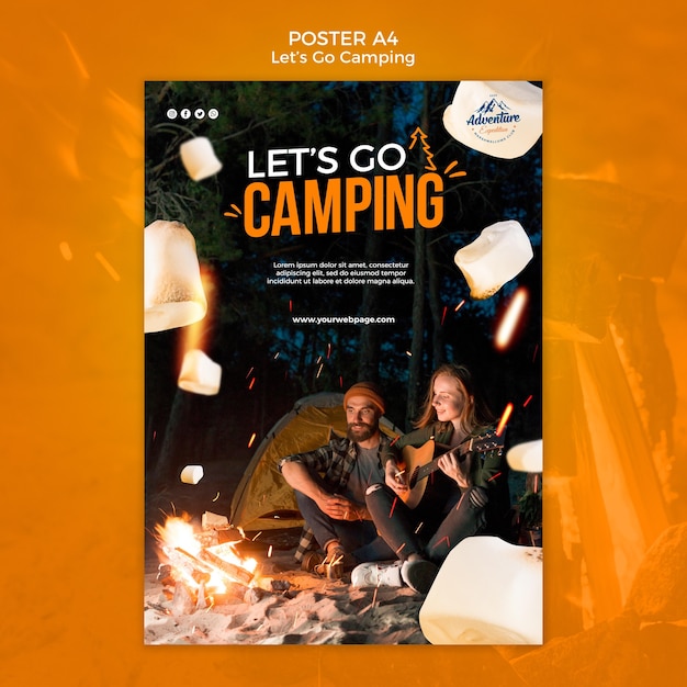 Camping Poster Template – Free Download