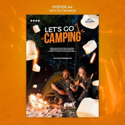 Camping Poster Template – Free Download