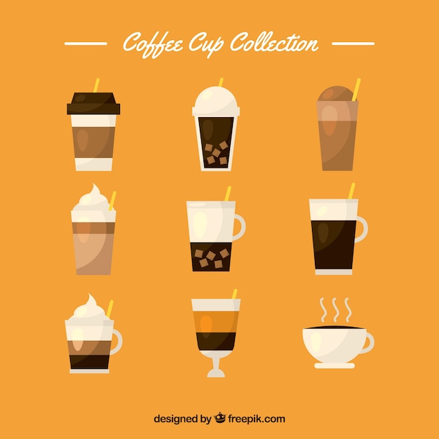 Flat Coffee Cup Collection – Free Download