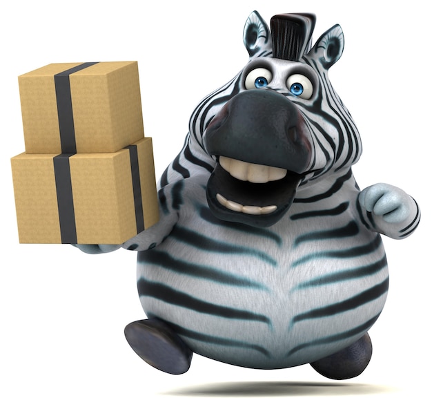 Funny Zebra 3D Illustration – Free Download