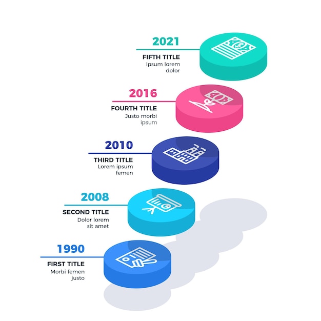 Isometric Timeline Infographic Template – Free Download