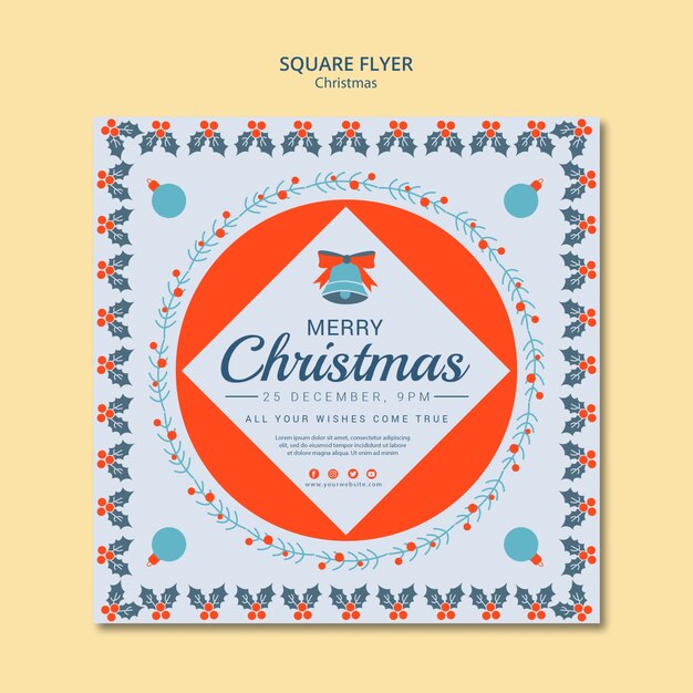 Christmas Square Flyer Template for Free Download