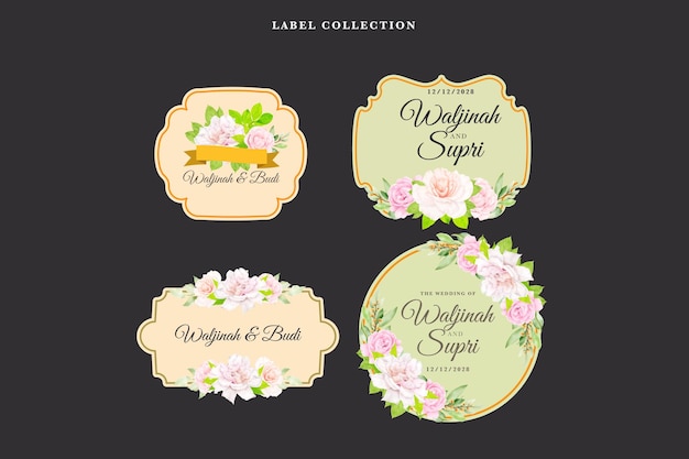 Watercolor Floral Label Collection – Free Download