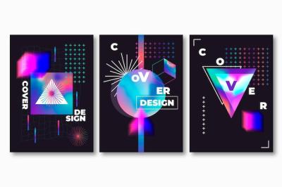 Gradient Futuristic Cover Collection – Free Download