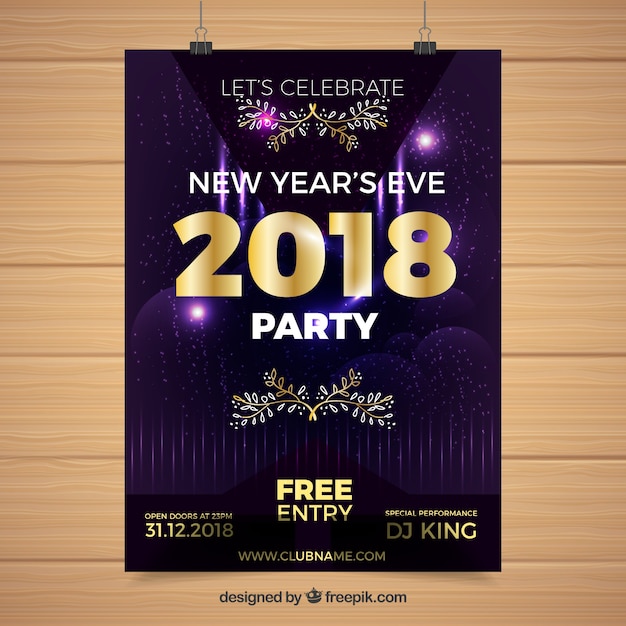 New Year Party Poster – Free Download, Free Stock Photo