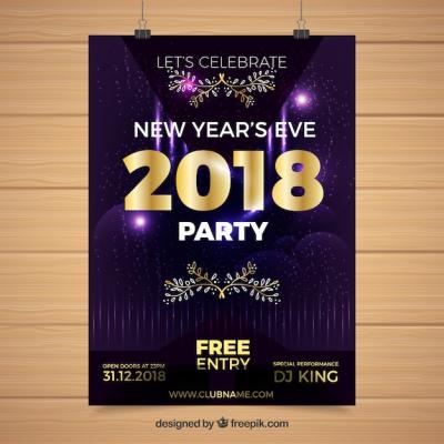 New Year Party Poster – Free Download, Free Stock Photo