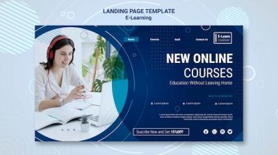 E-learning Concept Landing Page Template – Free Download