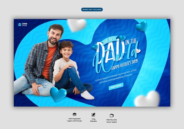 Happy Father’s Day Web Banner Template – Free Download