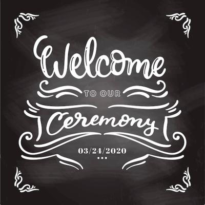 Wedding Lettering on Blackboard – Free Download