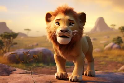 A Cute Cartoon Lion Character – Free Download